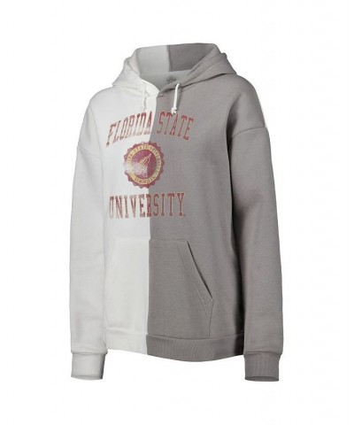 Women's Gray White Florida State Seminoles Split Pullover Hoodie Gray, White $35.20 Sweatshirts