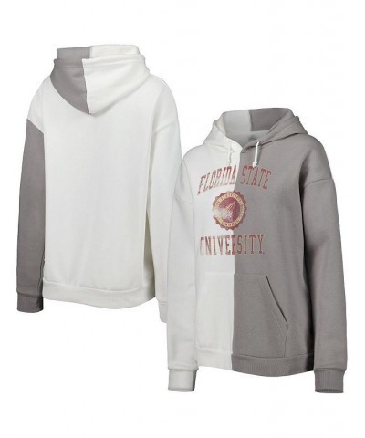 Women's Gray White Florida State Seminoles Split Pullover Hoodie Gray, White $35.20 Sweatshirts