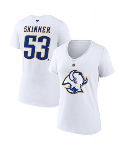 Women's Branded Jeff Skinner White Buffalo Sabres Special Edition 2.0 Name and Number V-Neck T-shirt White $15.60 Tops