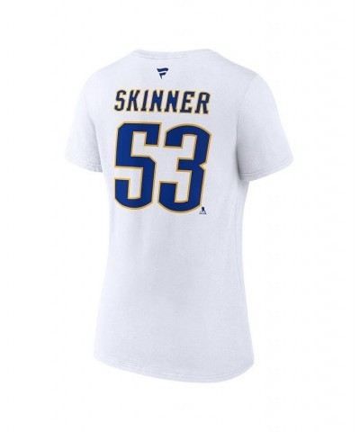 Women's Branded Jeff Skinner White Buffalo Sabres Special Edition 2.0 Name and Number V-Neck T-shirt White $15.60 Tops