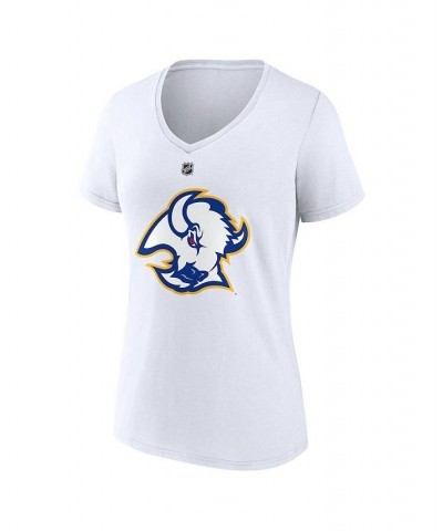 Women's Branded Jeff Skinner White Buffalo Sabres Special Edition 2.0 Name and Number V-Neck T-shirt White $15.60 Tops