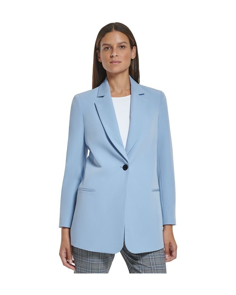 Women's Long Single-Button Blazer Midnight $25.80 Jackets