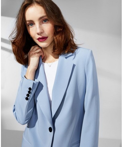 Women's Long Single-Button Blazer Midnight $25.80 Jackets