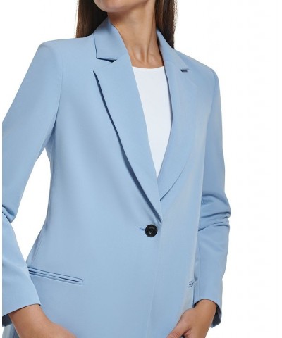 Women's Long Single-Button Blazer Midnight $25.80 Jackets