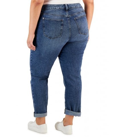 Trendy Plus Size Cuffed Mom Jeans Rare Occurrence $17.69 Jeans