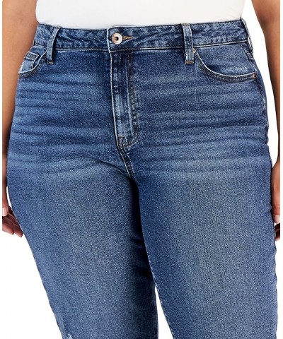 Trendy Plus Size Cuffed Mom Jeans Rare Occurrence $17.69 Jeans