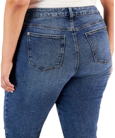 Trendy Plus Size Cuffed Mom Jeans Rare Occurrence $17.69 Jeans