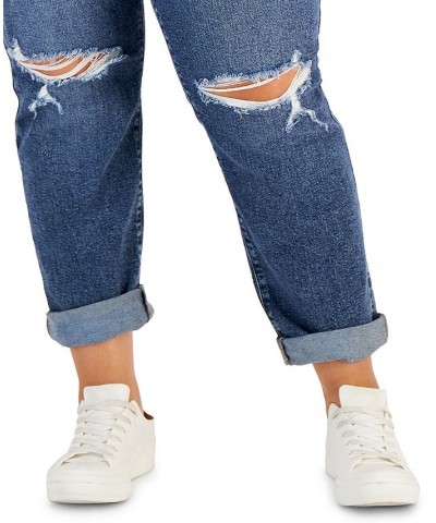 Trendy Plus Size Cuffed Mom Jeans Rare Occurrence $17.69 Jeans