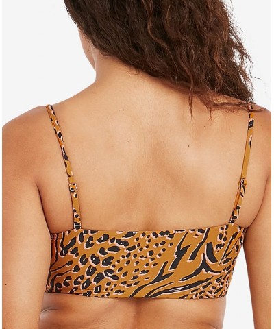 Juniors' Running Wild Bikini Tube Top Orange Animal Print $11.68 Swimsuits