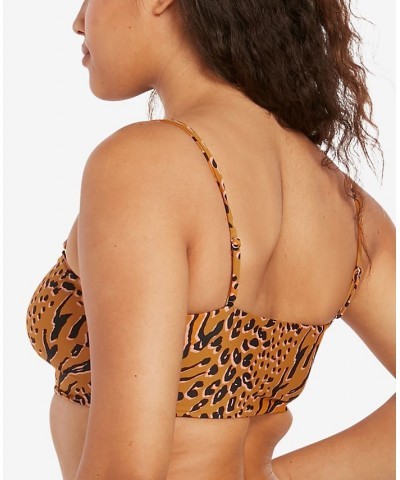 Juniors' Running Wild Bikini Tube Top Orange Animal Print $11.68 Swimsuits