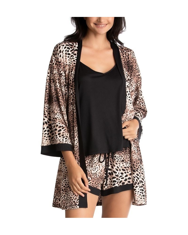 Animal-Print Wrap Robe Cami & Shorts Set Camel $16.00 Sleepwear