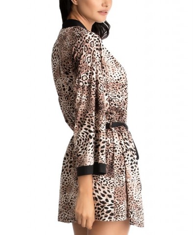 Animal-Print Wrap Robe Cami & Shorts Set Camel $16.00 Sleepwear