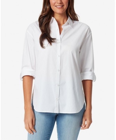 Women's Amanda Button-Front Shirt Vintage White $18.02 Tops