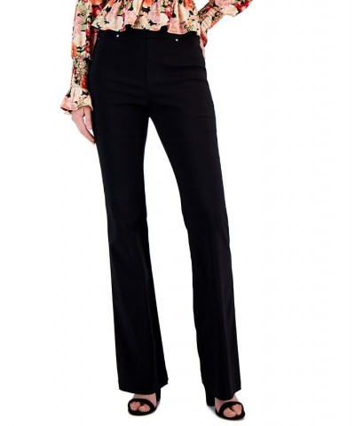 Women's High-Rise Pull-On Flare-Leg Pants Black $28.86 Pants