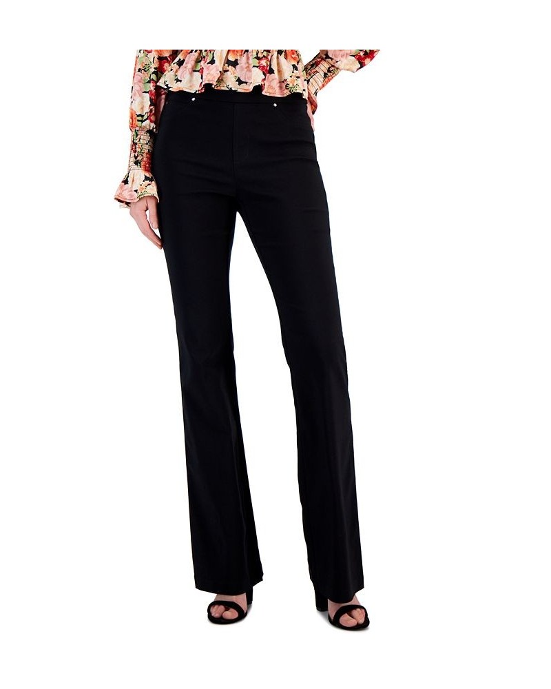 Women's High-Rise Pull-On Flare-Leg Pants Black $28.86 Pants