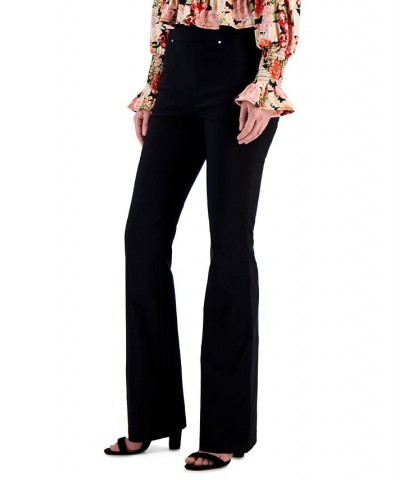 Women's High-Rise Pull-On Flare-Leg Pants Black $28.86 Pants