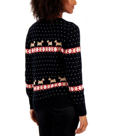 Petite Fair Isle Sweater Deep Black Combo $11.57 Sweaters