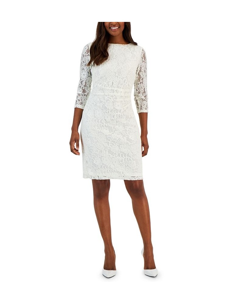 Women's Laurissa Lace 3/4-Sleeve Sheath Dress Tan/Beige $28.16 Dresses