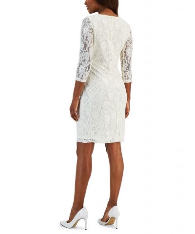 Women's Laurissa Lace 3/4-Sleeve Sheath Dress Tan/Beige $28.16 Dresses