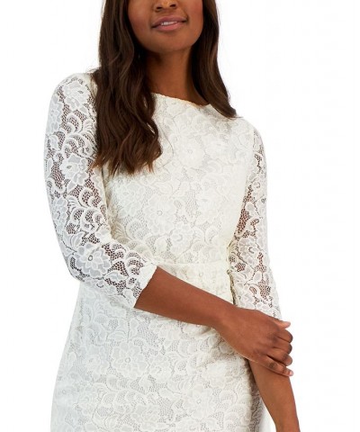 Women's Laurissa Lace 3/4-Sleeve Sheath Dress Tan/Beige $28.16 Dresses