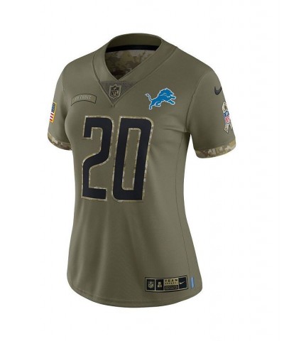 Women's Barry Sanders Olive Detroit Lions 2022 Salute To Service Retired Player Limited Jersey Green $44.40 Jersey