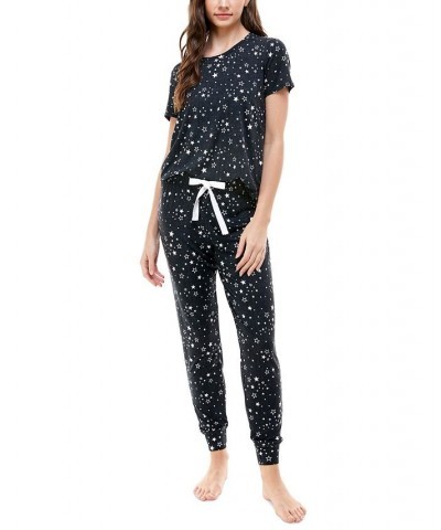 Printed Short Sleeve Top & Jogger Pajama Set TRADEWINDS $17.39 Sleepwear