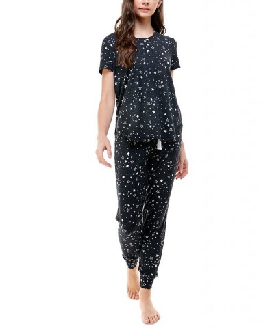 Printed Short Sleeve Top & Jogger Pajama Set TRADEWINDS $17.39 Sleepwear