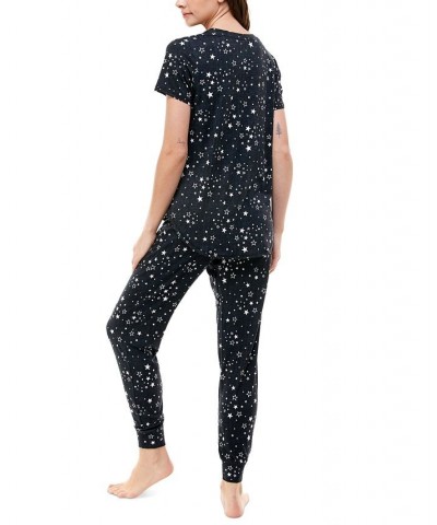 Printed Short Sleeve Top & Jogger Pajama Set TRADEWINDS $17.39 Sleepwear