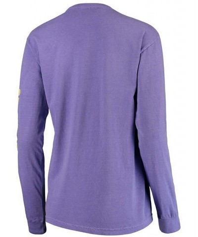 Women's Purple LSU Tigers Oversized Comfort Colors University Seal Long Sleeve T-shirt Purple $31.89 Tops