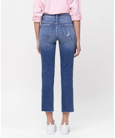 Women's Mid-Rise Straight Crop Jeans Medium Blue $40.98 Jeans