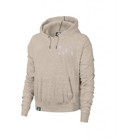 Women's Cream Michigan State Spartans Vintage-Like Pullover Hoodie Cream $42.11 Sweatshirts