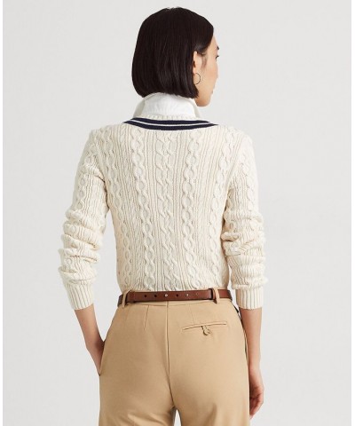 Women's Cable-Knit Cricket Sweater Regular & Petite White $71.30 Sweaters