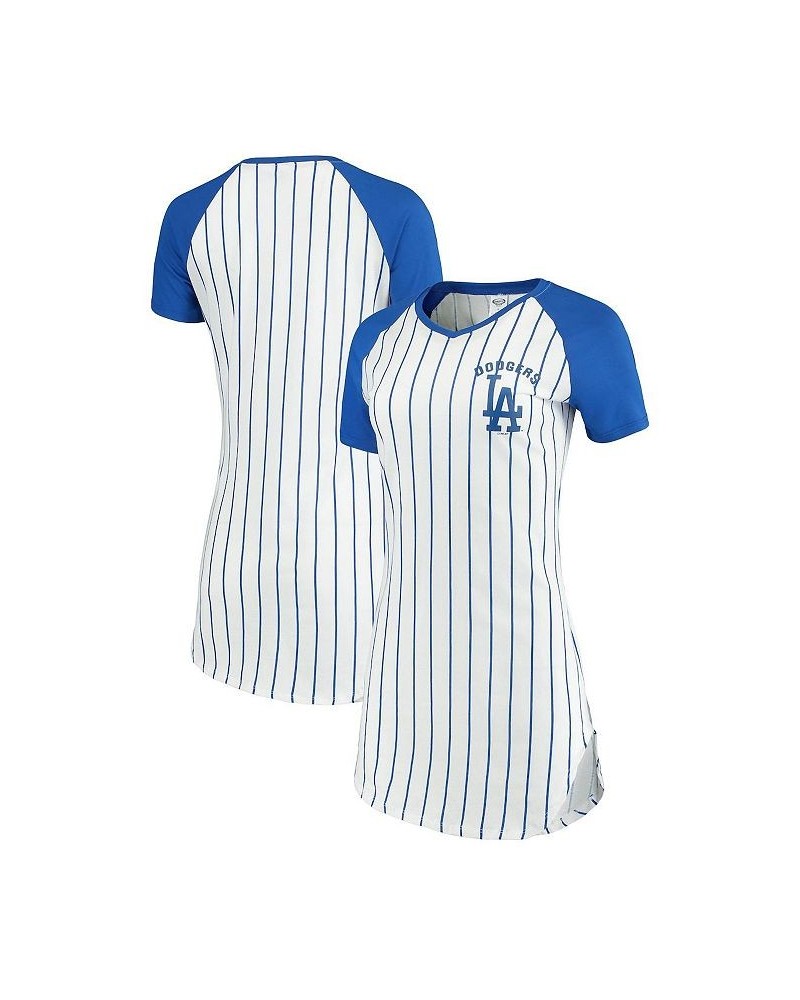 Women's White Los Angeles Dodgers Vigor Pinstripe Nightshirt White $20.64 Pajama