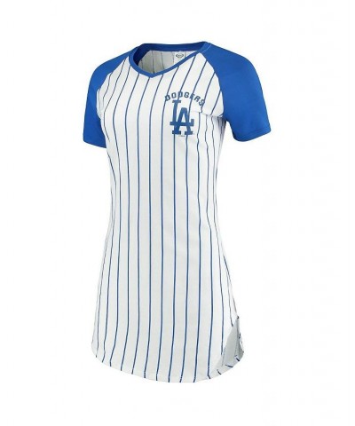 Women's White Los Angeles Dodgers Vigor Pinstripe Nightshirt White $20.64 Pajama