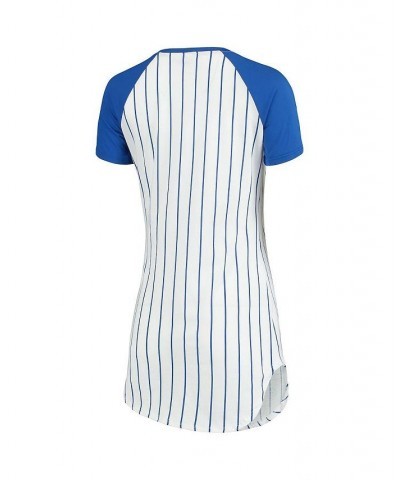 Women's White Los Angeles Dodgers Vigor Pinstripe Nightshirt White $20.64 Pajama