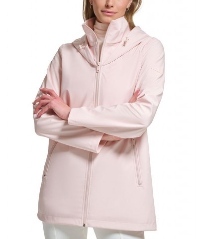 Women's Hooded Raincoat Pink $38.54 Coats