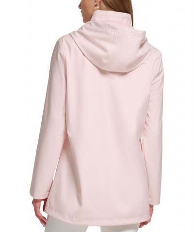 Women's Hooded Raincoat Pink $38.54 Coats