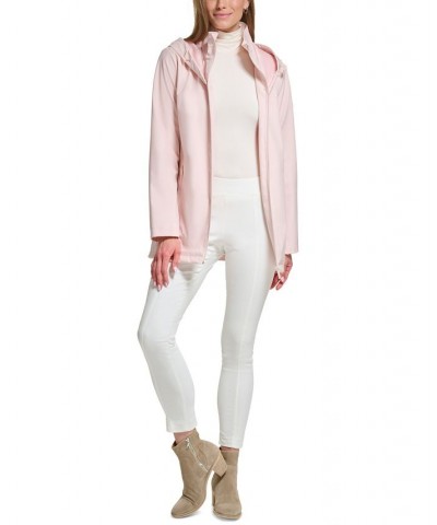 Women's Hooded Raincoat Pink $38.54 Coats