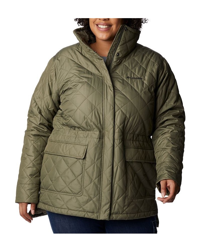 Plus Size Copper Crest Quilted Parka Green $62.90 Jackets