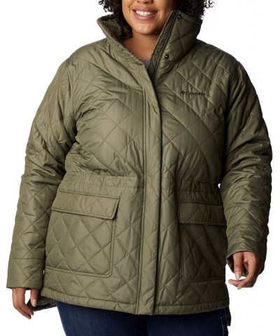 Plus Size Copper Crest Quilted Parka Green $62.90 Jackets