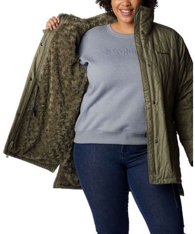 Plus Size Copper Crest Quilted Parka Green $62.90 Jackets