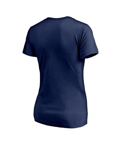 Women's Branded College Navy Seattle Seahawks Red White and Team V-Neck T-shirt Navy $13.86 Tops