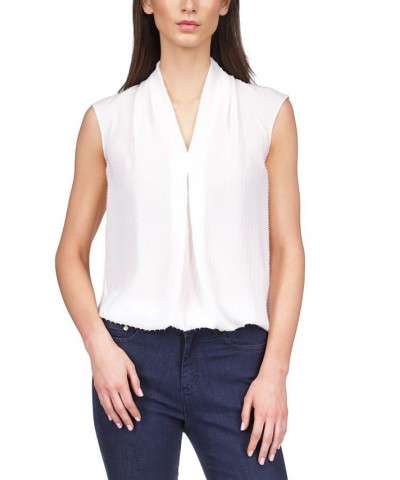 Women's Pinstripe Crepe Pleated Top White $50.40 Tops