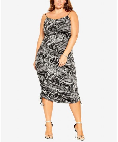 Trendy Plus Size Whirlwind Dress Black Swirl $43.60 Dresses