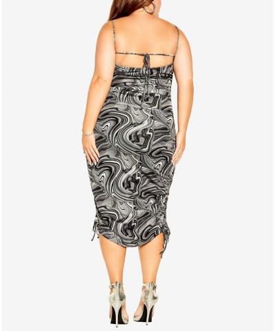 Trendy Plus Size Whirlwind Dress Black Swirl $43.60 Dresses