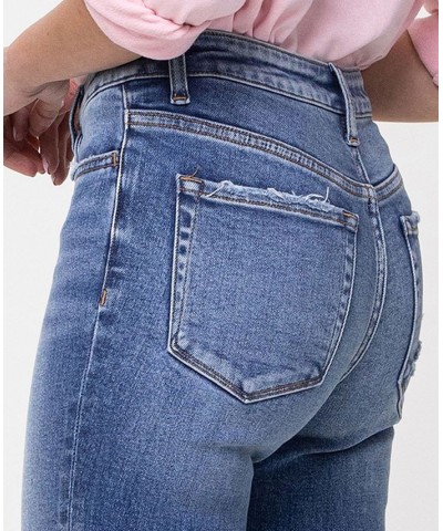 Women's Mid-Rise Straight Crop Jeans Medium Blue $40.98 Jeans