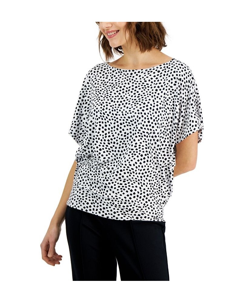 Women's Banded-Hem Boat-Neck Top White $18.77 Tops