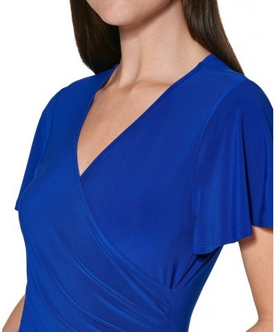 Flutter-Sleeve Midi Dress Cobalt $30.08 Dresses