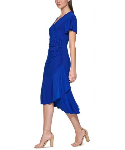 Flutter-Sleeve Midi Dress Cobalt $30.08 Dresses