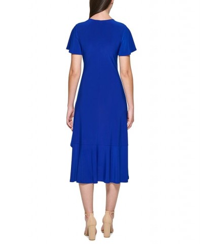 Flutter-Sleeve Midi Dress Cobalt $30.08 Dresses